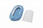 Cuib bebelusi pozitionator SomnArt baby nest, 94x60cm, albastru