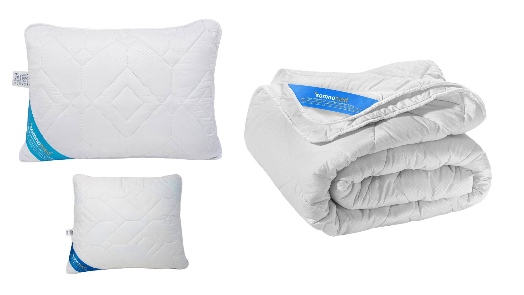Set Somnomed Anticaria pilota 140x200 cm de 200g, 1 perna 40x50 si 1 perna 70x90 cm