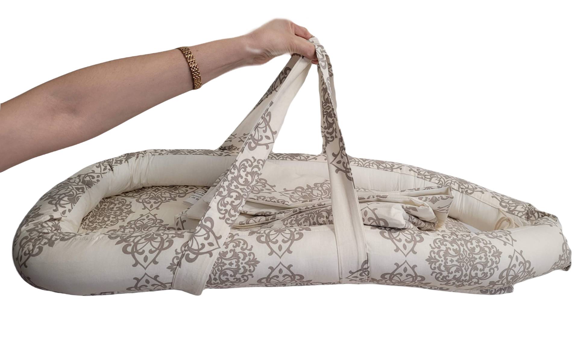 Baby Nest Somnart: Cosulet bebelusi + Salteluta 42x84x2 cm + Paturica 70×70 cm model Elegant Armonia Baby Nest Somnart: Cosulet bebelusi + Salteluta 42x84x2 cm + Paturica 70×70 cm model Elegant Armonia