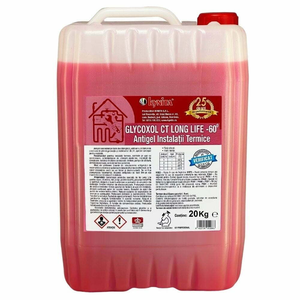 Antigel instalatii, Glycoxol CT Long Life -60°C, 20KG, aditivat cu inhibitori de coroziune