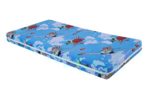 Saltea cu memorie Somnart Memory 60×120, înălțime 10 cm, pentru bebeluși și copii, husă impermeabilă, fermitate medie, model aviator