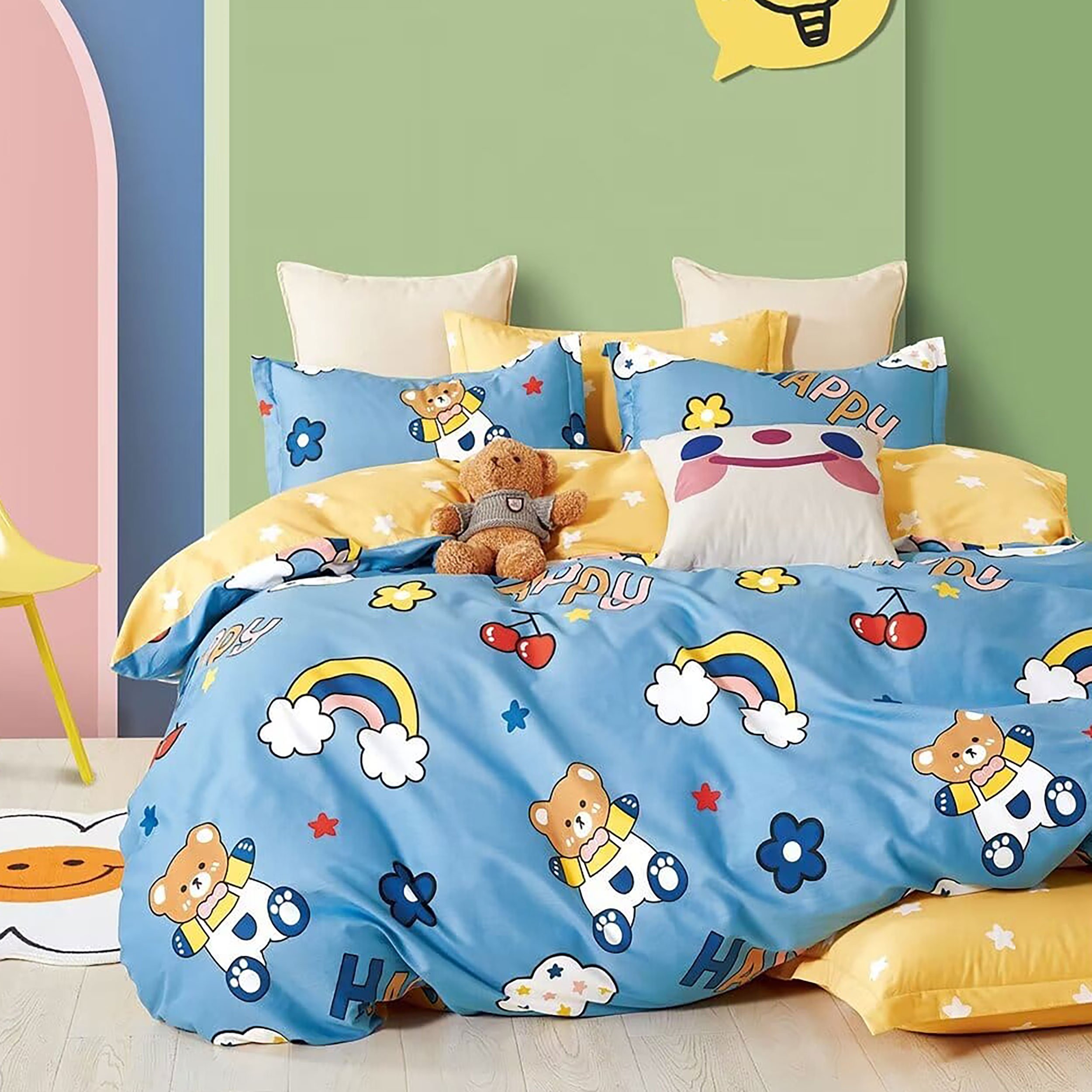 Lenjerie de pat Percale 2PXXL, 4 piese, cearceaf pat clasic 240cm x 260cm, cearceaf pilota 200cm x 230cm, 2 fete perna 50 x 70, PRC167