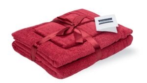 Set prosoape bumbac Somnart, 600gsm, de fata 50×90 cm + de corp 70×140 + de maini 30×50 cm – bordeaux