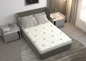 Saltea cu spumă poliuretanică SomnART FermiMax Aloe Vera 120×200, înălțime 15 cm, anatomică, husa lavabilă și detașabilă cu fermoar, rulată, fermitate ridicată