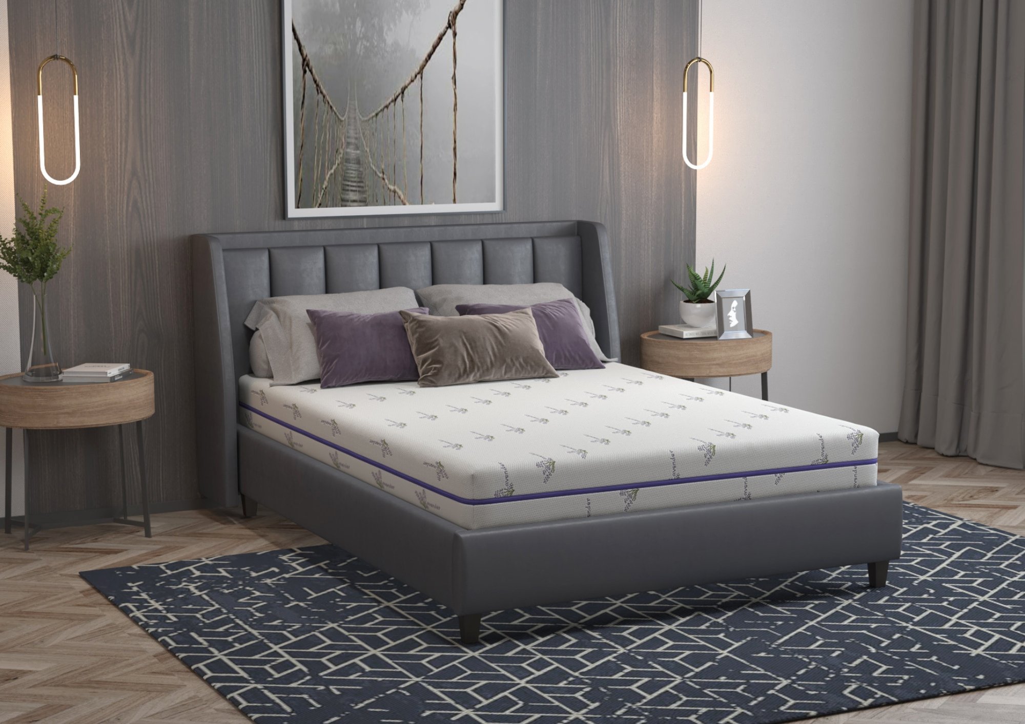 Saltea cu memorie Somnexpert Lavanda 160×200, înălțime 16 cm, ortopedică, husă tratată cu lavandă, lavabilă, cu fermoar, rulată, fermitate medie Saltea cu memorie Somnexpert Lavanda 160×200, înălțime 16 cm, ortopedică, husă tratată cu lavandă, lavabilă, cu fermoar, rulată, fermitate medie
