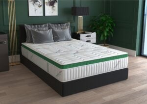 Saltea cu arcuri HypoallergenicMed Primo Protect 90×200, înălțime 23 cm, ortopedică, husă tratament antialergic,  fermitate mediu-tare, sistem aerisire 3D