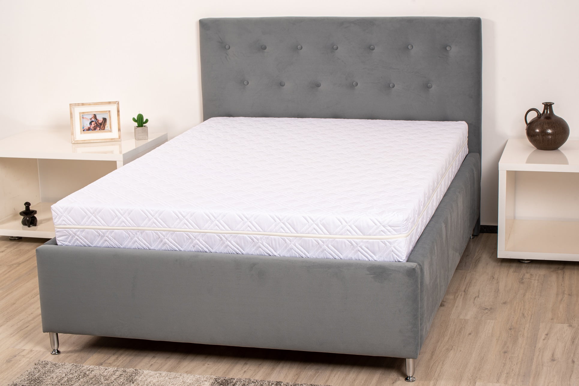 Saltea cu spumă poliuretanică Somnart Avantaj Ortopedic 160x200, înălțime 16 cm, ortopedică, husă detașabilă, hipoalergenică, rulată, fermitate medie