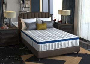 Saltea cu arcuri Somnomed Complete Care 4Family 160×200, înălțime 26 cm, spumă cu memorie, husa tratament antifungic, fermitate mediu-tare, sistem aerisire 3D