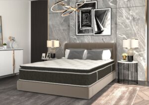 Saltea cu arcuri si memorie Somnexpert Top Confort 140x200x30, fermitate mediu-tare, cu topper integrat, cu manere