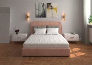 Saltea cu spumă poliuretanică SOMNART 180×200, înălțime 20 cm, ortopedică, husă detașabilă cu fermoar, rulată, fermitate medie