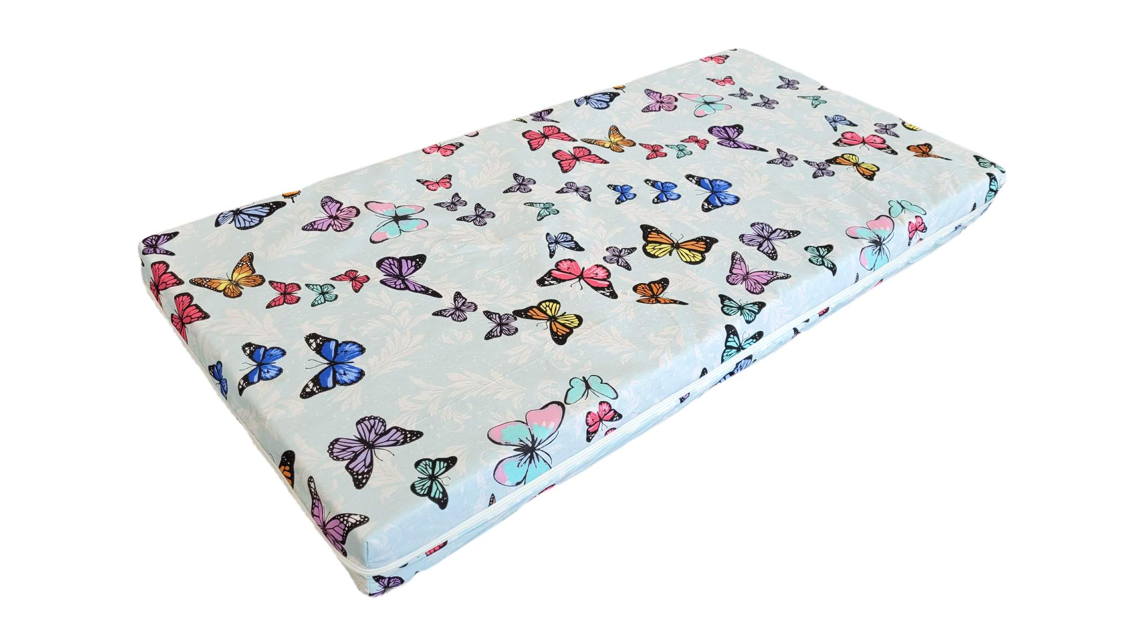 Saltea cu spumă poliuretanică Somnart Ortopedică 60×120, înălțime 10 cm, pentru bebeluși și copii, husă impermeabilă, fermitate medie, model dinozauri