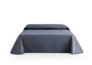 Cuvertura de pat velour, Somnart, 220×240 cm, gri