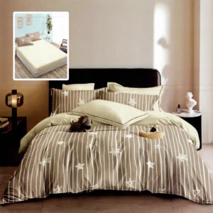 Lenjerie de pat finet 6 piese, cearceaf pat cu elastic, cearceaf pilota 200×230, 2 fete perna 50×70, 2 fete perna 70×70, Extra HF6P265