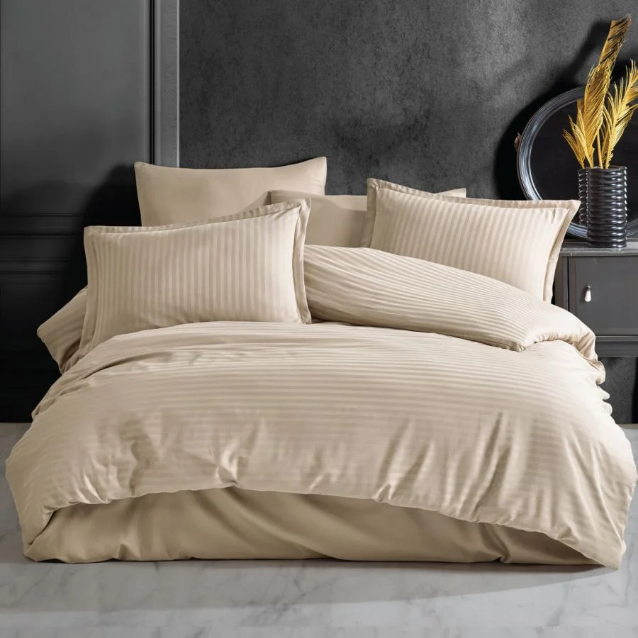 Lenjerie de pat pentru 2 persoane XXL, Bumbac Damasc 100%, 4 piese, Cearceaf pat 240×260, Cearceaf pilota 200×230, Fete de perne 50×70 x 2, alb