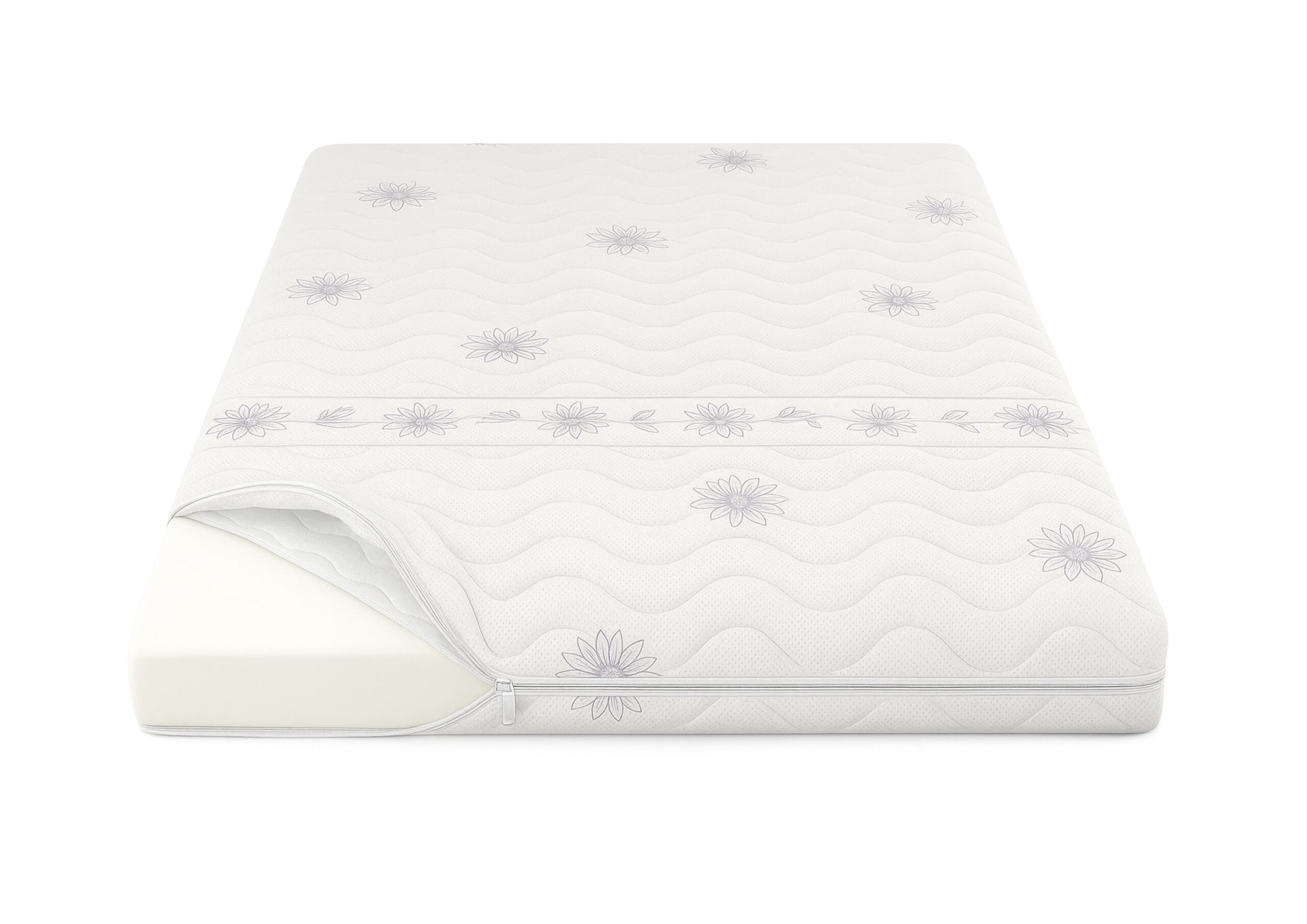 Husa saltea 90x200x25, Passiflora, matlasata, lavabila, detasabila, cu fermoar 4 laturi