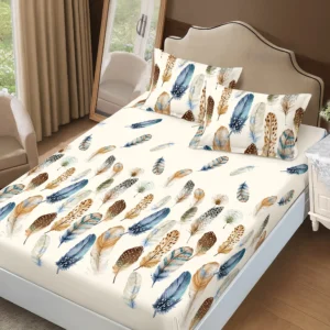 Husa de pat Finet + 2 fete de perna, pentru saltea de 160×200 cm, Pene colorate