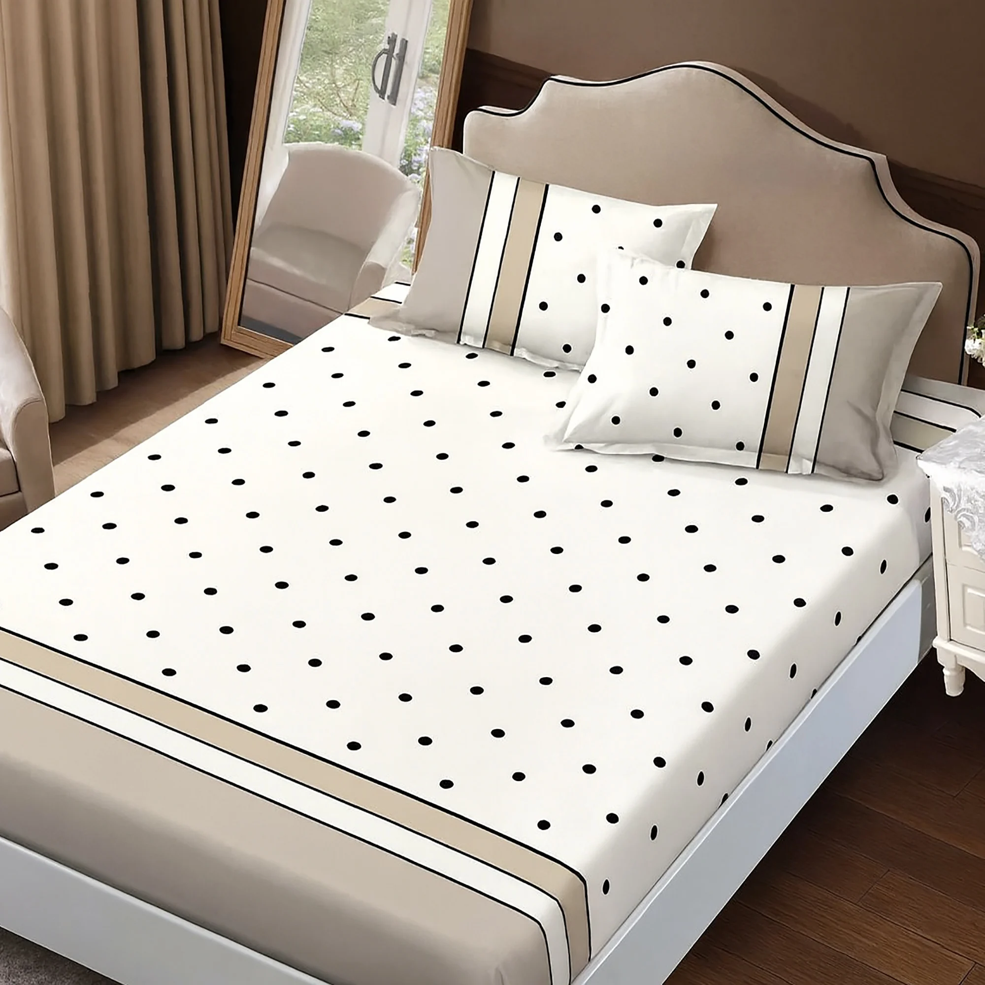 Husa de pat Finet + 2 fete de perna, pentru saltea de 160×200 cm, Papadii gri