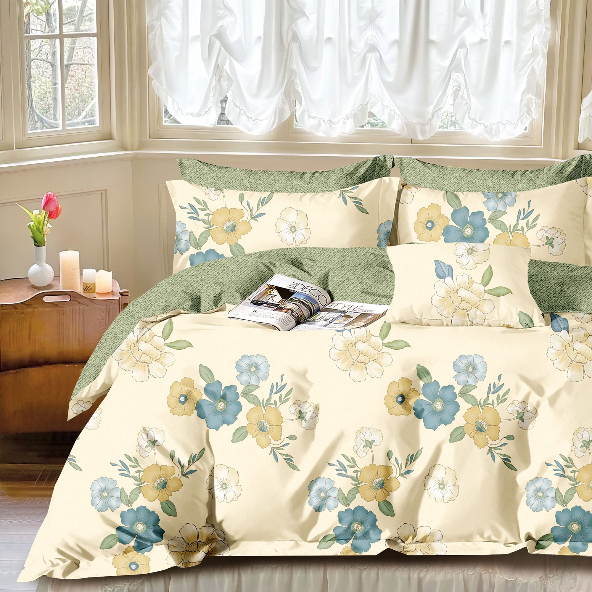 Lenjerie de pat Percale 2PXXL, 4 piese, cearceaf pat clasic 240cm x 260cm, cearceaf pilota 200cm x 230cm, 2 fete perna 50 x 70, PRC167