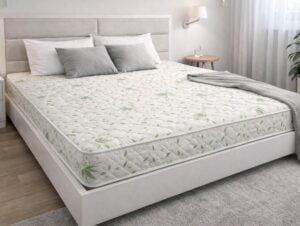 Saltea cu arcuri Somnia Aloe Vera 180×200, inaltime 20 cm, ortopedica, husa matlasata, doua fete, duritate medie