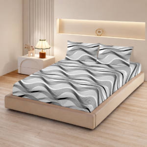 Husa de pat Finet + 2 fete de perna, pentru saltea de 160×200 cm, Silver Waves, 31